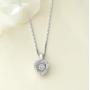 Dancing Diamond Petite Heart Pendant Necklace in 925 Sterling Silver by Parade of Jewels (1/7 ct.tw.), 18''