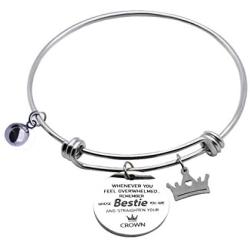 Jewelady Cuff Bangle Bracelet You are Braver Than You Believe Stainless Steel Inspirational Bracelet