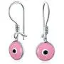 Spiritual Protection Round White Pink Blue Nazar Evil Eye Leverback Drop Earrings For Women Teen Murano Glass 925 Sterling Silver Made In Turkey