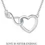 FANCIME 925 Sterling Sliver Infinity Love Heart Necklace Bracelet Cubic Zirconia Dainty Birthday Anniversary Jewelry Gifts for Her Women Girls, Adjustable Chain