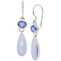 Silpada Paradise Found Natural Blue Lace Agate and Quartz Drop Earrings in Sterling Silver