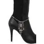 TFJ Women Ethnic Fashion Bling Jewelry Boot Bracelet Antique Silver Metal Chain Shoe Anklet Purple Star Charm