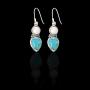 andy cool Premium Quality Fashion Earrings for Women,Exquisite Faux Turquoise Pearl Hook Earrings Women Party Jewelry Birthday Gift - Silver