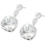 Jewelry Sets Necklace Ring Earrings Set 18k White Gold Plated Halo Teardrop Pendant Necklace Round Cut Cubic Zirconia for Women Girls Wedding Party Gift