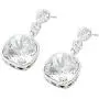 Jewelry Sets Necklace Ring Earrings Set 18k White Gold Plated Halo Teardrop Pendant Necklace Round Cut Cubic Zirconia for Women Girls Wedding Party Gift