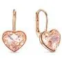 SWAROVSKI Womens Bella Heart Earrings Collection, Pink Crystals, Clear Crystals