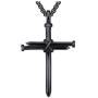 Stainless Steel Nail Cross Pendant Necklace，Mens Punk Jesus Faith Necklace Polished Gold Silver Black 24 Inch