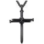 Stainless Steel Nail Cross Pendant Necklace,Mens Punk Jesus Faith Necklace Polished Gold Silver Black 24 Inch Stainless Steel Nail Cross Pendant Necklace,Mens Punk Jesus Faith Necklace Polished Gold Silver Black 24 Inch