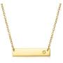 LOYALLOOK Stainless Steel Gold Tone Initial Bar Necklace Alphabet Pendant Necklace 16'' with 2'' extender for Women Mothers Necklace