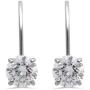 Jewelili 10kt Gold Drop Earrings set with 6mm Round Cut Swarovski Zirconia (2 cttw)