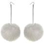 6Pairs Colorful Faux Fur Round Ball Plush Pom Pom Drop Dangle Big Earrings Lovely Cute Long Tassel Statement Fluffy Earrings for Women Girl Girlfriend Christmas Valentines Jewelry Gift