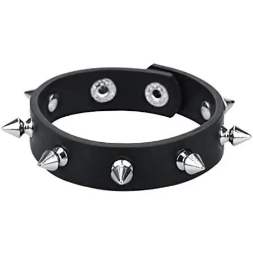 macoking Punk Studded Spike Bracelet Goth Leather Cuff Bangle Rock Halloween Wristband