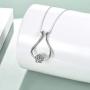 LUHE 925 Sterling Silver Ring Holder Necklace Rhombus Lotus Flower Pendant Necklace Jewelry Gift for Wife, Nurse (Lotus Flower) (Silver Lotus Necklace)