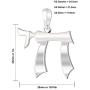 US Jewels And Gems Mens 1.0in 925 Sterling Silver Jewish Chai Sign of Life Pendant Necklace, 25mm