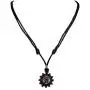 BlueRica Sun Pendant on Adjustable Black Rope Cord Necklace (Old Silver) BlueRica Sun Pendant on Adjustable Black Rope Cord Necklace (Old Silver)