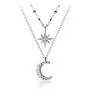SLUYNZ 925 Sterling Silver Layered Necklace Chain Star Moon Choker Necklace for Women Teen Girls Layering Chain Choker