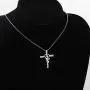 HOLLP Rose Flower Necklace Cross Pendant Necklace with Rose Flower Necklace Jewelry Gift for Godmother Goddaughter Wife Mom Girlfriend Friend