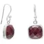 Square Faceted Rough-Cut Ruby Sterling Silver Earrings Square Faceted Rough-Cut Ruby Sterling Silver Earrings