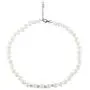 LZMEI White 8mm Glass Pearls Necklace Bracelet Earring Diamond Jewelry 3 Set Wholesale for Women Little Girls (16inch)