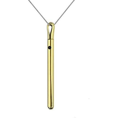 Long Gold Plated Initial Necklaces for Women Sexy Personalized Bar Necklaces, Rechargeable 2-in-1 Necklace Jewelry