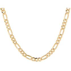 Quadri - Figaro Link Chain 5 mm in18K Gold Plated over 925 Sterling Silver Italian - 16 18 20 22 24 26 30 Inch - Necklace for Men Women Boys Girls - Premium Quality Made in Italy - Gift Box Included