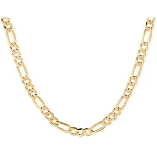 Quadri - Figaro Link Chain 5 mm in18K Gold Plated over 925 Sterling Silver Italian - 16 18 20 22 24 26 30 Inch - Necklace for Men Women Boys Girls - Premium Quality Made in Italy - Gift Box Included