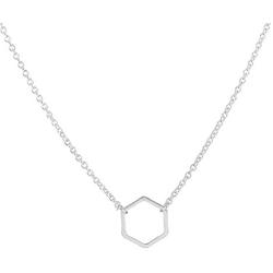 Gold Silver Color Geometric Hexagon Necklace Simple Hollow Hexagon Pendant Jewelry