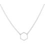 Gold Silver Color Geometric Hexagon Necklace Simple Hollow Hexagon Pendant Jewelry