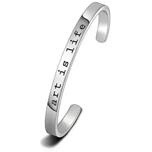 WUSUANED Art is Life Cuff Bangle Bracelet Artists Jewelry Gift for Artists Art Students