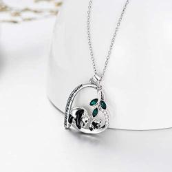 AOBOCO Funny Panda Daughter Necklace Sterling Silver Heart Pendant Embellished with Crystals from Austria - Always My Daughter Forever My Friend, Gifts for Daughter Daughter-in-law Stepdaughter