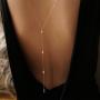 Artmiss Wedding Bridal Backdrop Necklace Crystal Back Necklace Gold Jewelry for Women