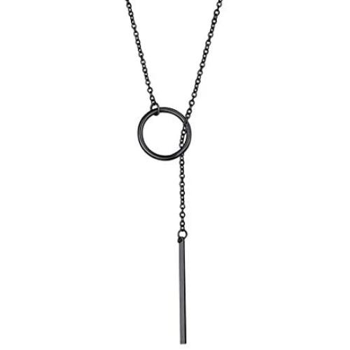 GoldChic Jewelry Customized Y Necklace for Women,Lariat Necklace, Looped Long Lariat Y Bar/Lock/Peal/Star/Rose Pendant Necklace Personalized Gifts for Women Girls, Summer Beach Holiday Jewelry