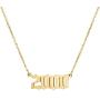 Birthday Year Necklace, 18K Gold Plated Stainless Steel Birth Year Number Pendant Necklace Memorable Anniversary Jewelry for Women Girls