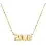 Birthday Year Necklace, 18K Gold Plated Stainless Steel Birth Year Number Pendant Necklace Memorable Anniversary Jewelry for Women Girls