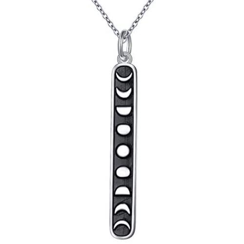 S925 Sterling Silver Crescent Moon Pendant Necklace for Women