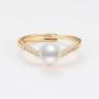 DENGGUANG Pearl Rings Adjustable Freshwater Cultured Pearl Open Ring with Cubic Zirconia Jewelry Gift for Women Girls Wife