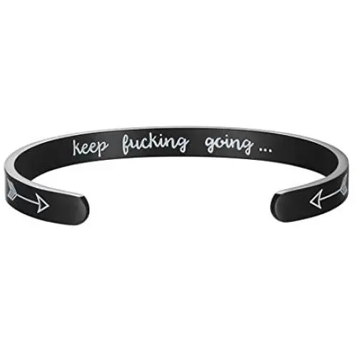 Albeads Personalized Custom Cuff Bracelets for Women Funny Inspirational Gifts for Her Sister to Sister Jewelry Mantra Cuff Bangle