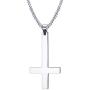 VNOX Catholic Jewelry Stainless Steel Upside Down Cross Necklace for Men Women,Inverted Pendant,3 Color