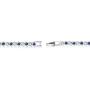 Gem Stone King Stunning Round White Cubic Zirconia and Simulated Blue Sapphire Tennis Bracelet