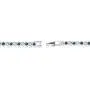 Gem Stone King Stunning Round White Cubic Zirconia and Simulated Blue Sapphire Tennis Bracelet
