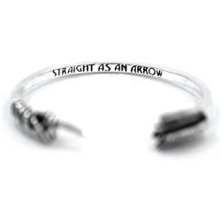 HAN CHOLO Arrow Bangle Bracelet Silver Adjustable One Size
