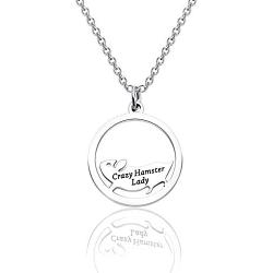 WUSUANED Pet Lover Gift Hamster Wheel Necklace Crazy Hamster Lady Hamster Lover Pendant Necklace Animal Lover Jewelry Gift for Women