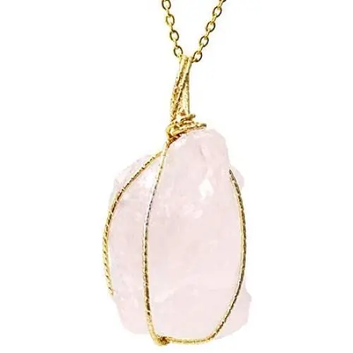 CXD-GEM Wire Wrapped Raw Gemstone Crystal Pendant Necklace Handmade Natural Healing Crystal Jewelry for Women CXD-GEM Wire Wrapped Raw Gemstone Crystal Pendant Necklace Handmade Natural Healing Crystal Jewelry for Women
