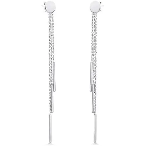 555Jewelry Womens Stainless Steel Triple Bar Drop Dangle Post Nut Earrings 555Jewelry Womens Stainless Steel Triple Bar Drop Dangle Post Nut Earrings