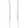 555Jewelry Womens Stainless Steel Triple Bar Drop Dangle Post Nut Earrings