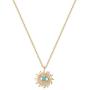 MTMY 14K Gold Evil Eye Necklace Round Sun Medallion Dainty Turquoise Pendant Simple Necklace Jewelry for Women
