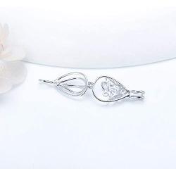 LGSY Sterling Silver Waterdrop Cage Pendants for Women, Design Pearl Cage Pendants for Pearl Jewelry Making, Essential Oil Diffuser Lockets for Pearl Jewelry