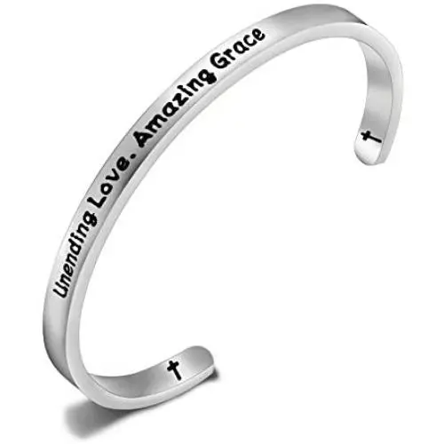 MAOFAED Bible Verse Bracelet Unending Love Amazing Grace Christian Bracelet Religious Jewelry for Wife Daughter Grandma