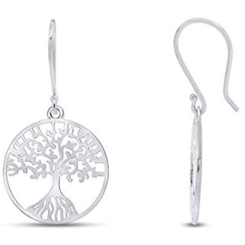 14k Gold Plated 925 Sterling Silver Tree Of Life Drop Earrings Jewelry For Women