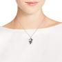 Legendary Chinese Dragon Simulated Black Onyx Inlay .925 Sterling Silver Pendant Necklace